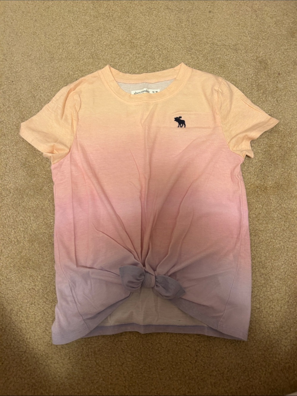 abercrombie kids Peach to Lavender Ombre Tie-Front Tee